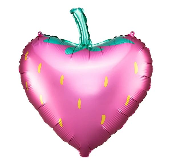 Tematski pink folija balon u obliku jagode 45cm - Slika 1