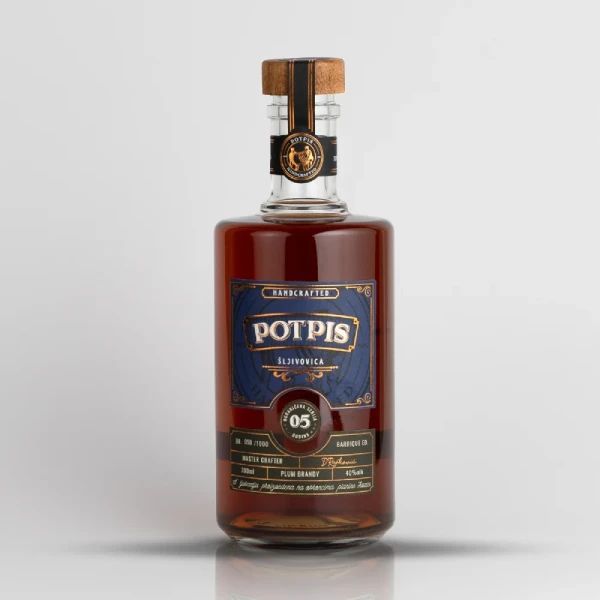 Potpis rakija od šljive barrique stara 5 godina 0.7l - Slika 1